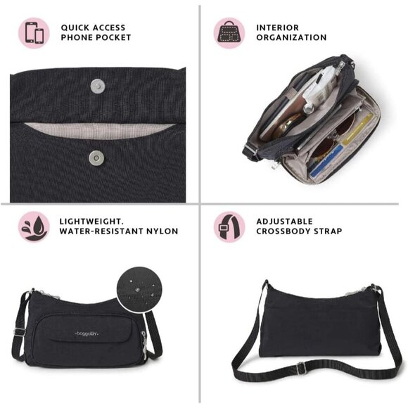 Crossbody Bag Nylon Small Organizer Travel Wallet for Women - Picture 3 of 6